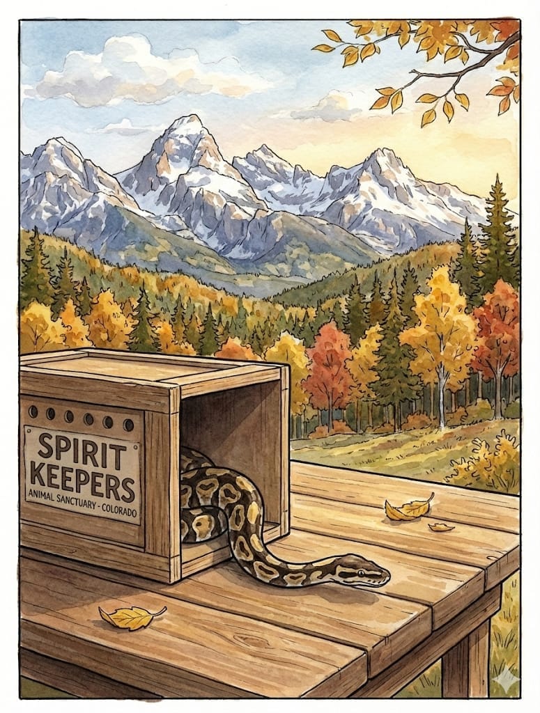 Illustration: Tiffany arrives at the sanctuary | The Orthodox Snake Writing Agency