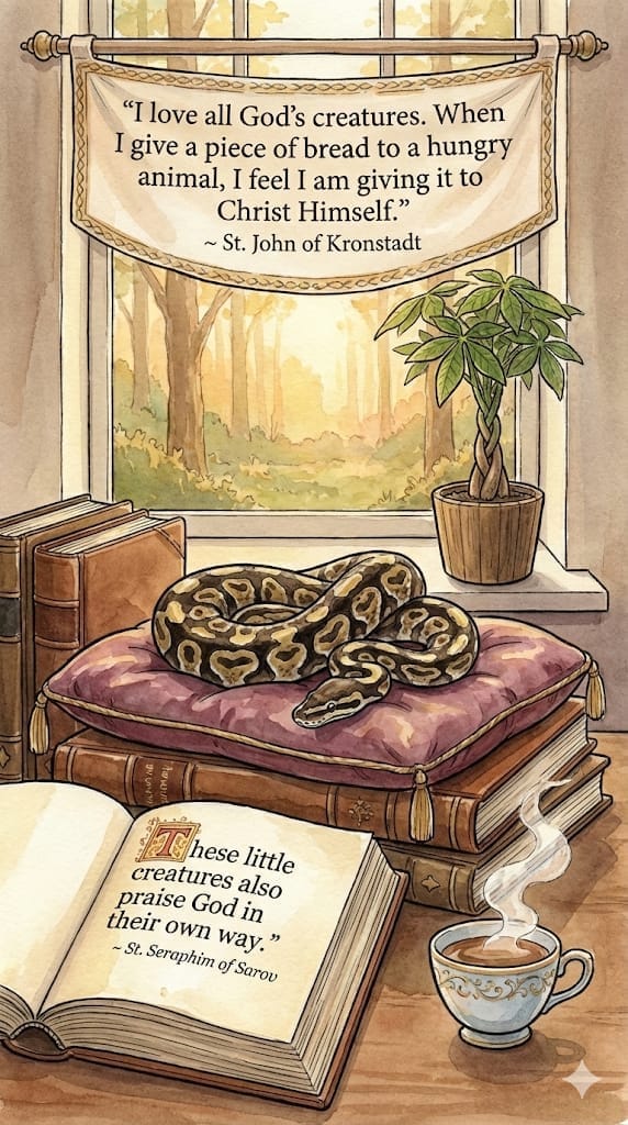 Illustration: Tiffany with sayings from the Saints | The Orthodox Snake Writing Agency