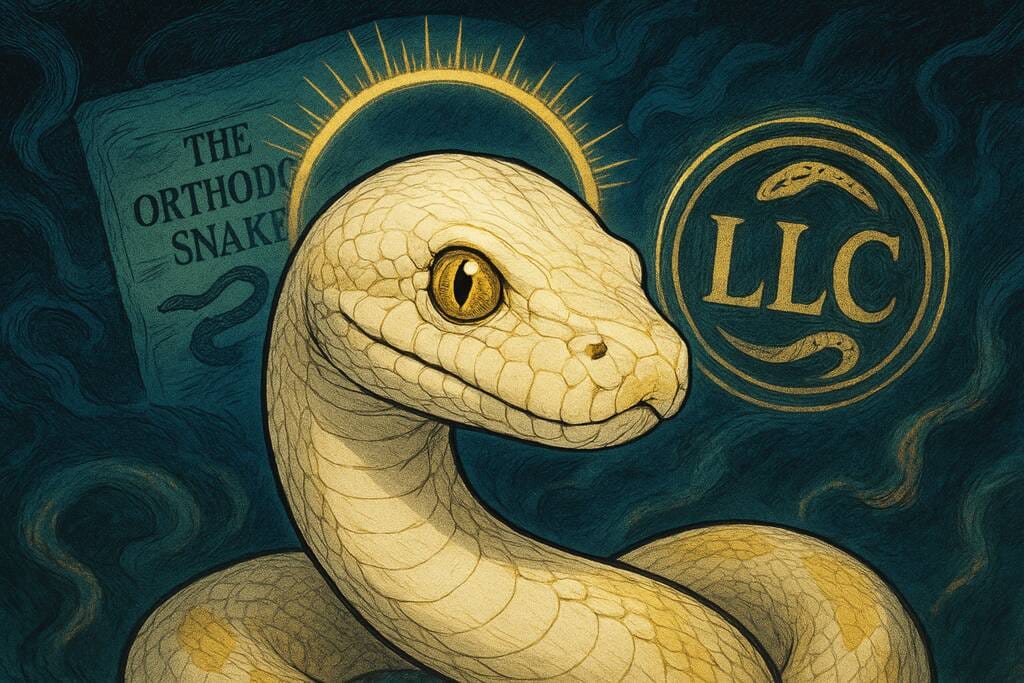 Albino ball python with legal documents | The Orthodox Snake Writing Agency