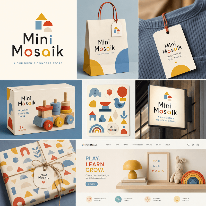 Mini Mosaik brandidentitet