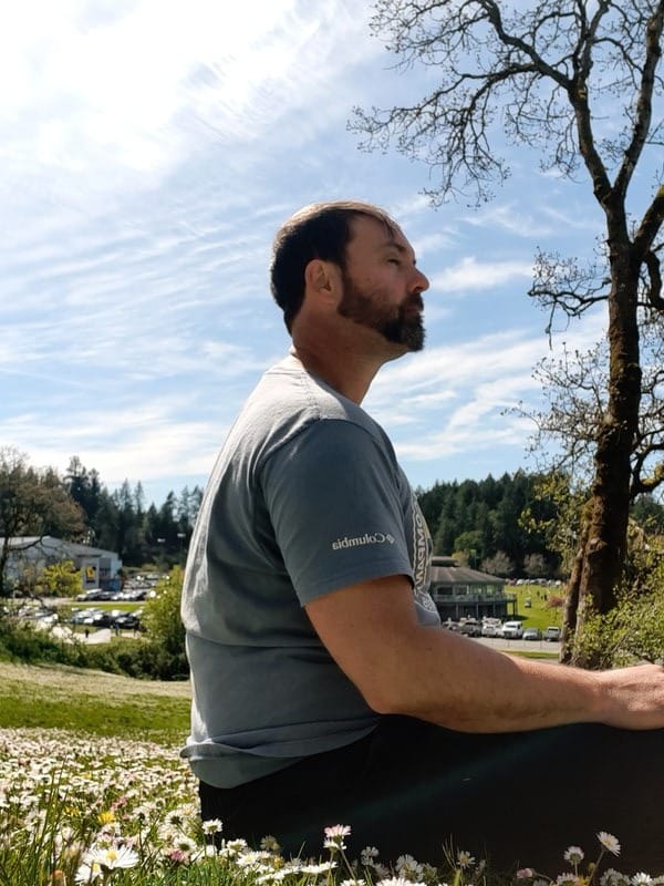 A stretch outdoors.