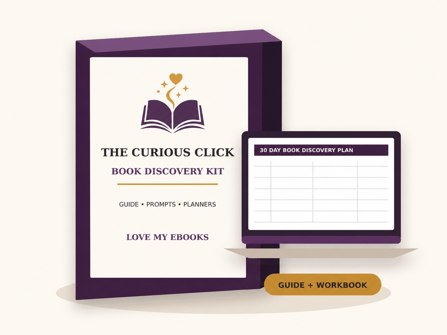 The Curious Click Book Discovery Kit, including printable and fillable PDFs and the companion workbook