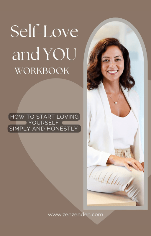 Self-Love and You Ebook cover. Smiling woman. How to start loving yourself simply and honestly. 