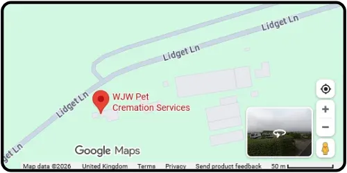 Map showing WJW Pet Cremation Services in Rotherham S65 4LY South Yorkshire