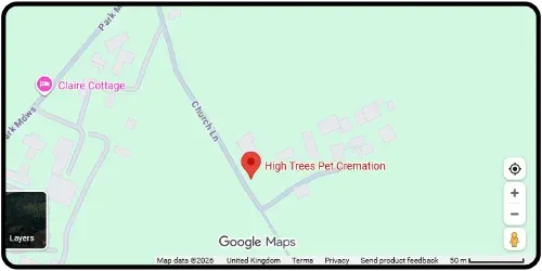 Map showing High Trees Pet Cremation in Selby YO8 9LJ North Yorkshire