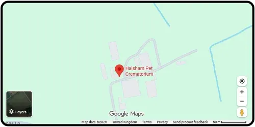 Map showing Halsham Pet Crematorium in Hull HU12 0DD East Riding of Yorkshire