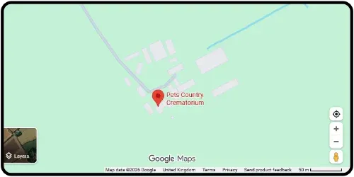 Map showing Pets Country Crematorium in Dover CT15 5DW Kent