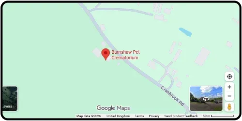 Map showing Barnshaw Pet Crematorium in Tenterden TN30 6UR Kent