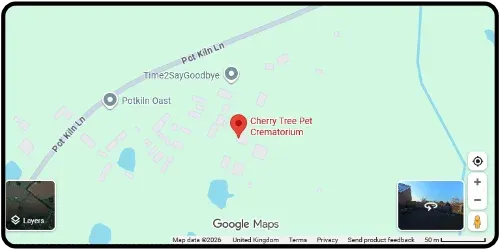 Map showing Cherry Tree Pet Crematorium in Kent TN26 3HJ Kent