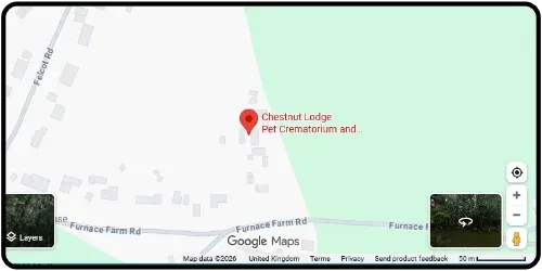Map showing Chestnut Lodge Pet Crematorium and Pet Cemetery in East Grinstead RH19 2PU Surrey