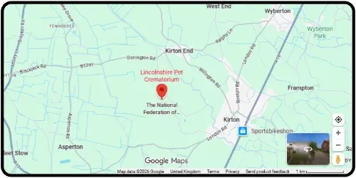 Map showing Pet Cremation Services PCS in Kirton Lincolnshire