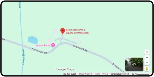 Map showing Greenacres Pet & Equine Crematorium in Scunthorpe DN17 3AL Lincolnshire