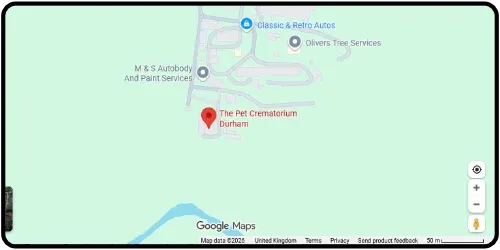 Map showing The Pet Crematorium Durham in Langley Park DH7 6TX  Durham