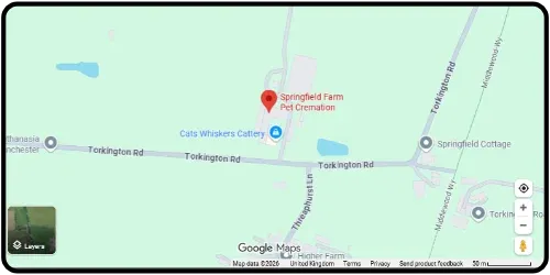 Map showing Springfield Farm Pet Cremation in Stockport SK7 6NW Greater Manchester