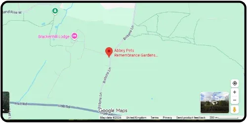 Map showing Abbey Pets Remembrance Gardens & Crematoria in Sheringham NR26 8TP Norfolk