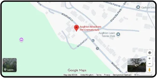 Map showing Aughton Meadows in Aughton L39 5DH Lancashire
