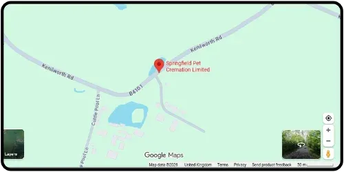 Map showing Springfield Pet Cremation in Solihull B93 0AE West Midlands