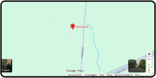 Map showing Restful Pets in Towcester NN12 6HP Northamptonshire