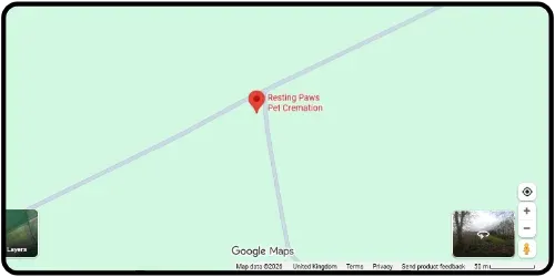 Map showing Resting Paws Pet Cremation in Stocksfield NE43 7HY Northumberland