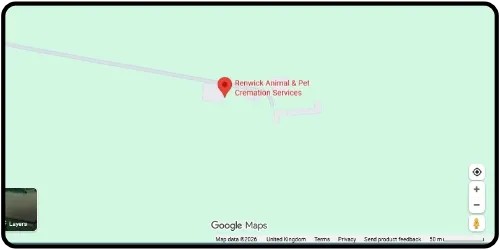 Map showing Renwick Animal & Pet Cremation Services in Morpeth NE61 4JS Northumberland