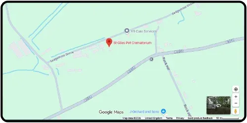 Map showing St Giles Pet Crematorium in Taunton TA3 6DJ Somerset 