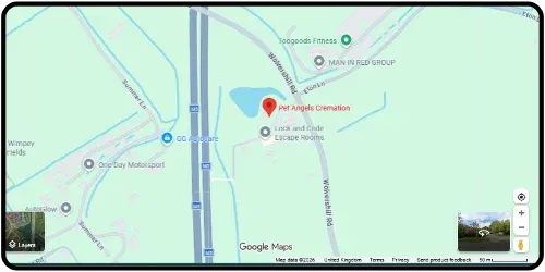 Map showing Pet Angels Cremation in Banwell BS29 6LB North Somerset