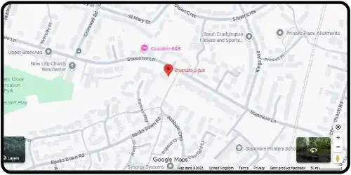 Map showing Cremate A Pet in Winchester SO22 4AJ Hampshire