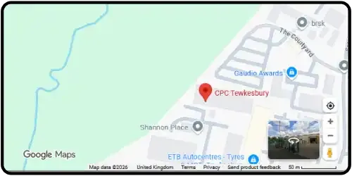 Map showing CPC Tewkesbury in Tewkesbury GL20 8SL Gloucestershire