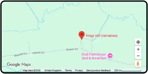 Map showing Kings Hill Cremations in Nuneaton CV13 6DD Warwickshire