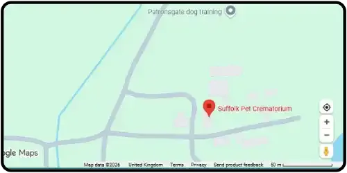 Map showing Suffolk Pet Crematorium in Bury Saint Edmunds IP29 5JT Suffolk