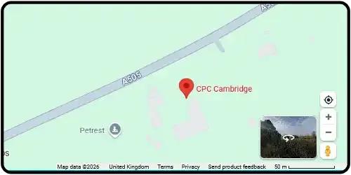 Map showing CPC Cares Cambridge in Royston SG8 7RR Cambridgeshire