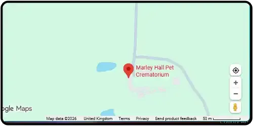 Map showing Marley Hall Pet Crematorium in Ledbury HR8 1NR Herefordshire
