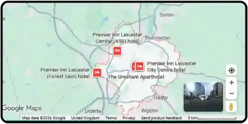Map showing Petcremation in Leicester, Leicestershire
