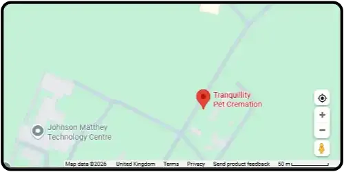 Map showing Tranquillity Pet Cremation in Reading RG4 9PA Oxfordshire