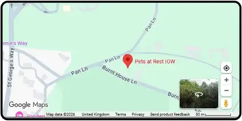 Map showing Pets at Rest Cemetery and Crematorium in Newport PO30 2PJ Isle of Wight