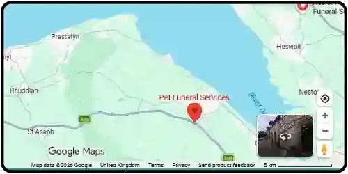 Map showing Pet Funeral Services Ltd in Flintshire CH8 8AD