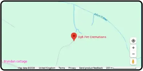 Map showing Dyfi Pet Cremations in Machynlleth SY20 8SG