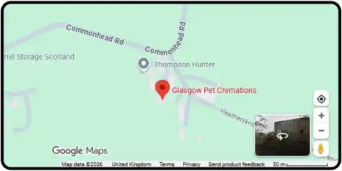 Map showing Glasgow Pet Cremations in Glasgow G69 6TZ