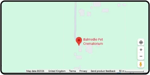 Map showing Balmedie Pet Crematorium in Aberdeen AB23 8YJ