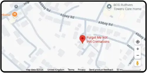 Map showing Furget Me Not Pet Cremations in Auchterarder PH3 1DN