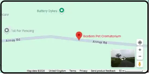 Map showing Borders Pet Crematorium in Melrose TD6 9LW