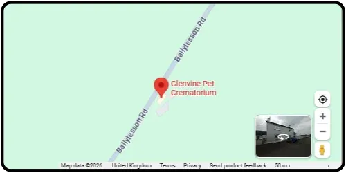 Map showing Glenvine Pet Crematorium in Ballymena BT42 3HW Antrim And North East Northern Ireland