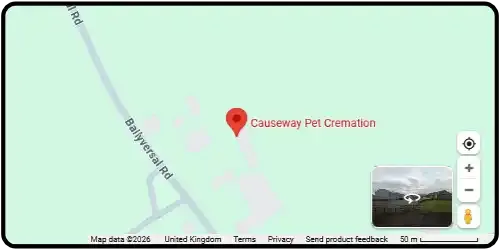 Map showing Causeway Pet Cremation in Coleraine BT52 2ND Antrim And North East Northern Ireland