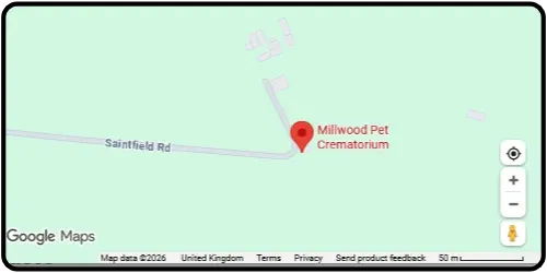 Map showing Millwood Pet Crematorium in Lisburn BT28 3TF Belfast And Greater Belfast