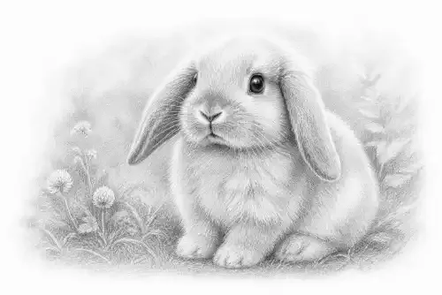 a cute bunny rabbit with floppy ears