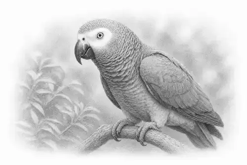 an african grey parrot sitting on a branch