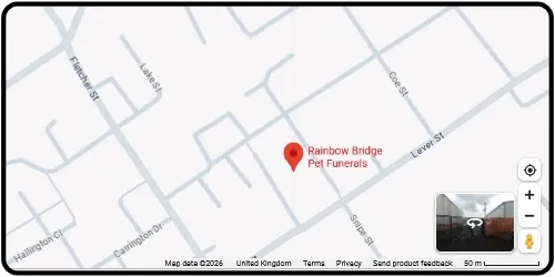 Map showing Rainbow Bridge Pet Funerals in Bolton, Greater Manchester