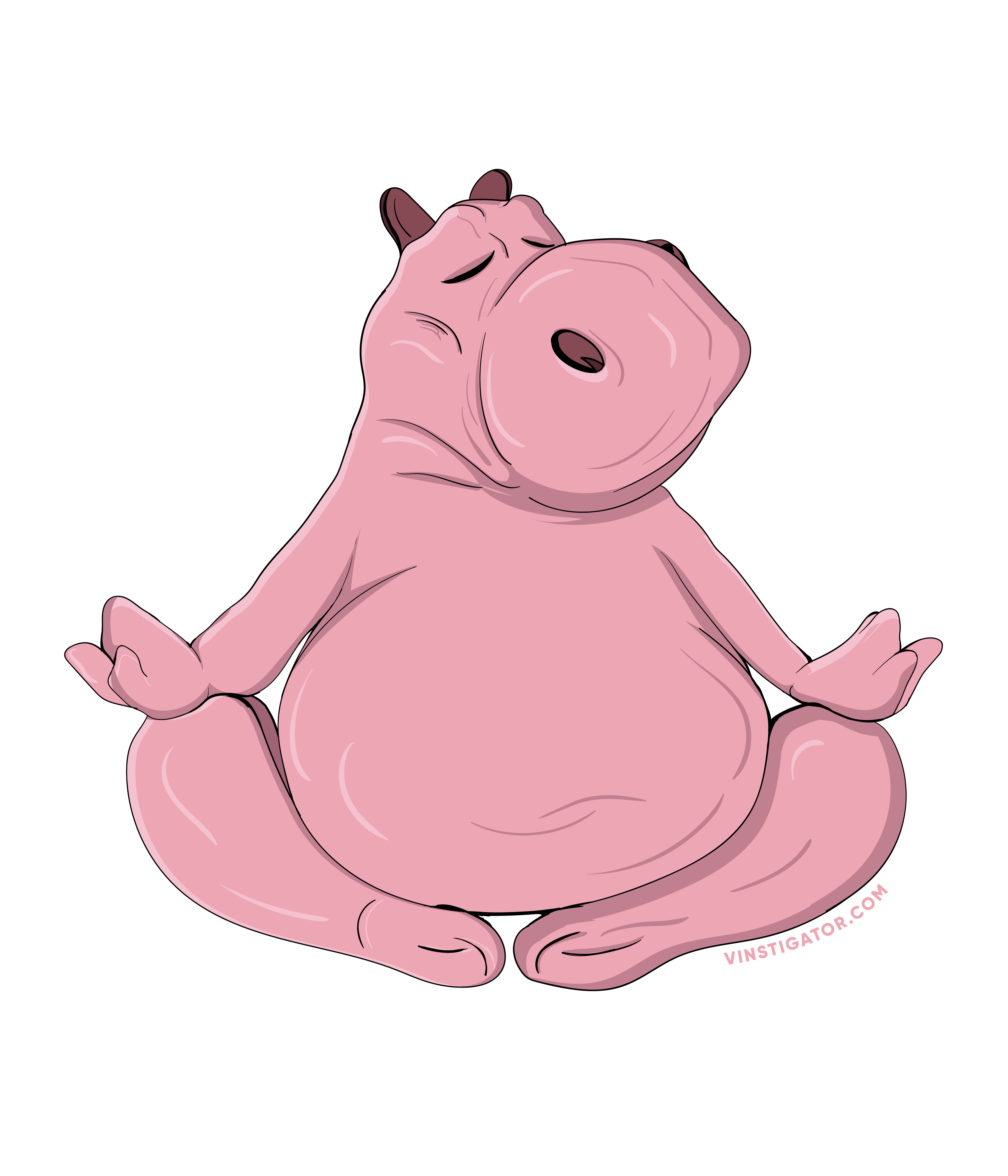 hippo in lotus position