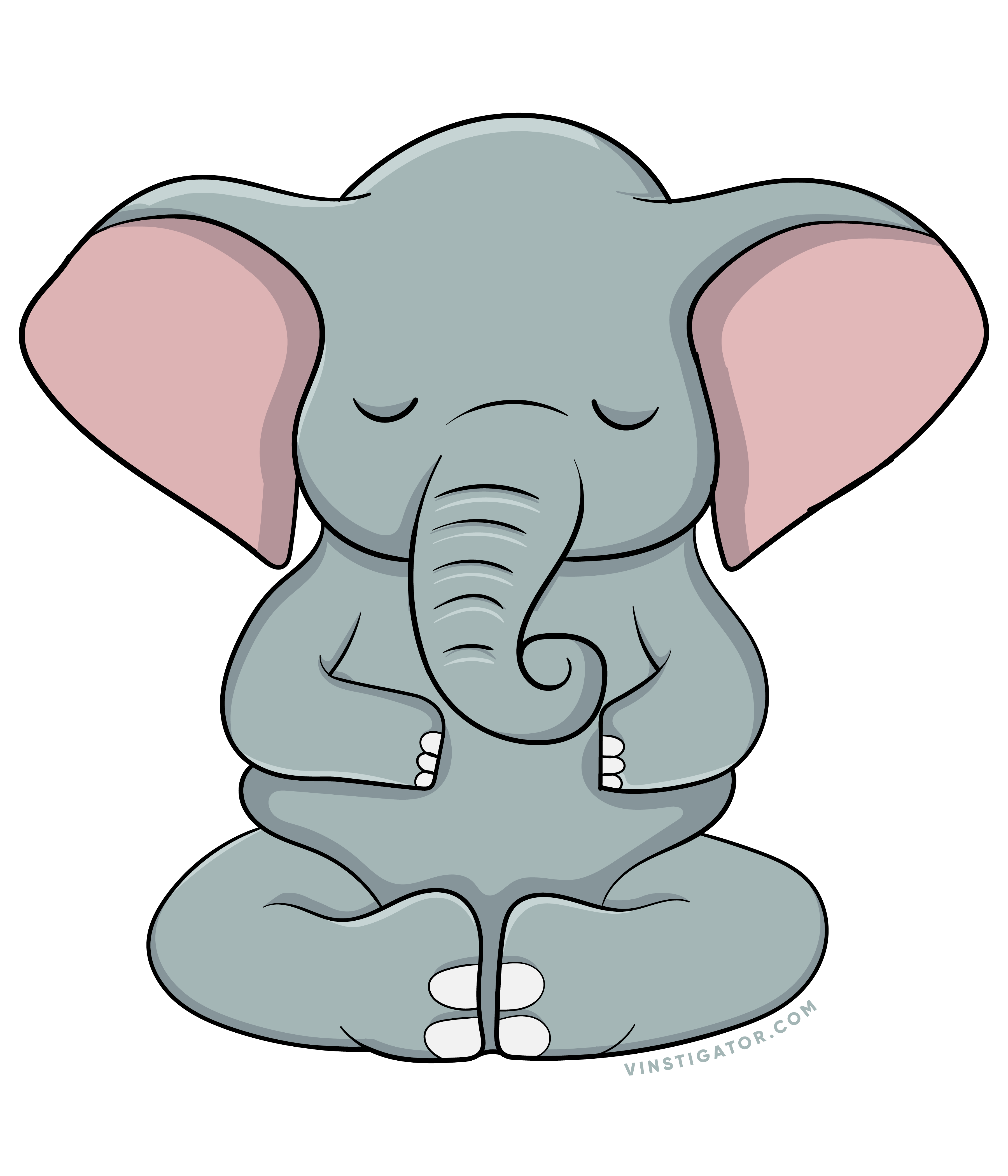 Elephant in lotus position