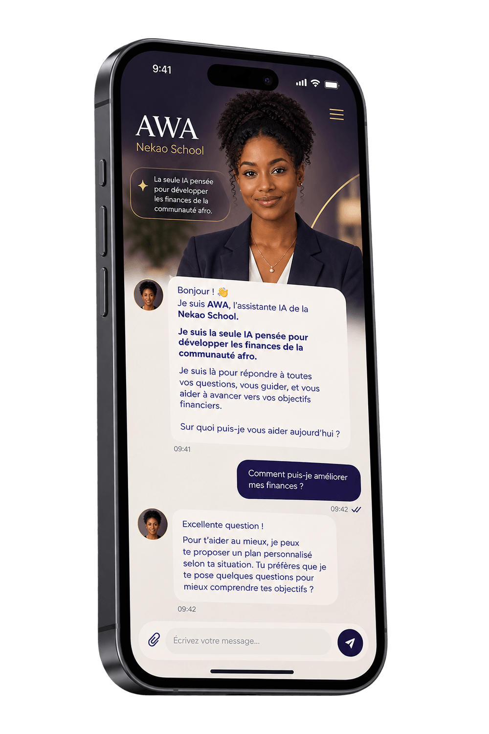 Aperçu de l’application Awa